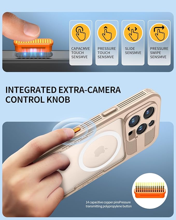 Lanhiem Magnetic for iPhone 16 Pro Case, IP68 Waterproof Dustproof Case, [Compatible with Magsafe] [Built-in Screen Protector] Full Body Heavy Duty Rugged Phone Cover 6.3 inch, Desert