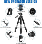 JOILCAN Tripod Camera Tripods, 74" Tripod for Camera Cell Phone, Heavy Duty Tripod Stand, Professional Travel Tripods Compatible with Canon iPhone DSLR, Starry Gray