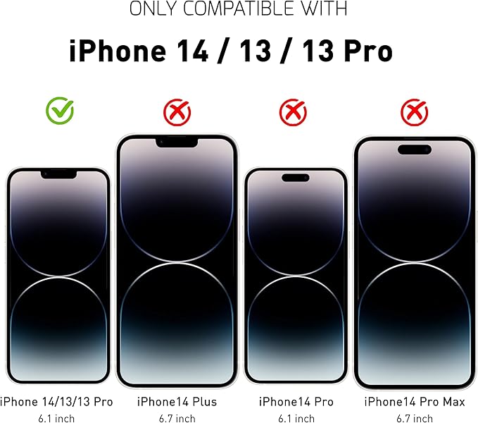 iPhone 14/13/13 Pro Screen Protector Tempered Glass and Installation Tool Compatible with Apple 2022 (2 Pack)