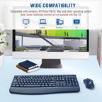 Wireless Keyboard and Mouse Combo, EDJO 2.4G Full-Sized Ergonomic Computer Keyboard with Wrist Rest and 3 Level DPI Adjustable Wireless Mouse for Windows, Mac OS Desktop/Laptop/PC(Galaxy Blue)