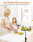 Phone Tripod, 85" Tall Tripod for iPhone with Gooseneck and Remote, Overhead Phone Stand for Recording Watching Cooking Fitness Vlog, Compatible with iPhone Android, Black