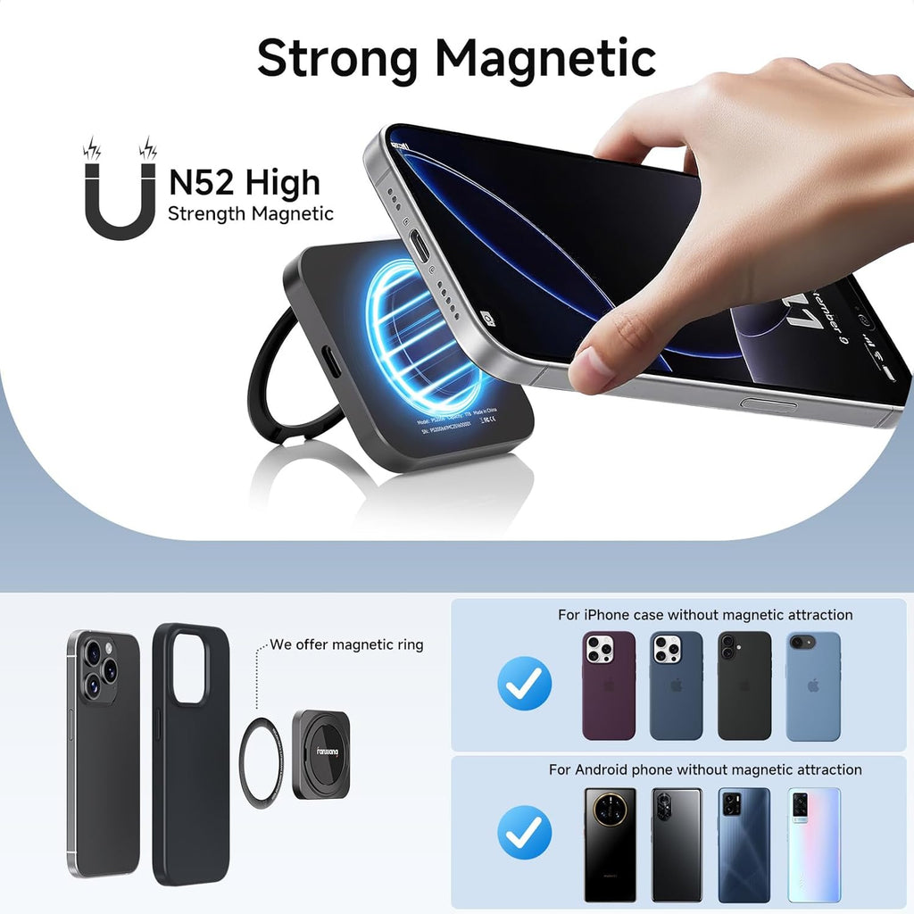 fanxiang 1TB Magnetic Portable SSD with 360° Rotating Stand, Up to 2000MB/s, USB-C 3.2 Gen 2x2 External Solid State Drive,Compatible with iPhone 15/16, Android,Mac, PC, and Tablets