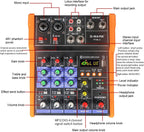 G-MARK Analog Mixer Audio 4 Channel DJ Audio Mixer Bluetooth Studio Karaoke For PC Live Performance KTV Home Stage Music Effects Sound Card Protable Mixing Console