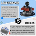 Camera Suction Cup Mount with Ball Head Magic Arm, Twist-Lock Composite Suction Cup Mount on Car Boat Windshield Window with 1/4"-20 Threaded for Action Camera/Camcorder/Phone Holder