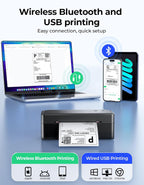 SVANTTO Y42BT Bluetooth Thermal Label Printer, 4x6 Shipping Label Printer for Small Business, Compatible with iOS, Android, Windows, Mac, Amazon, Ebay, Shopify, USPS, UPS, Etsy, Black