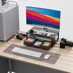 gianotter Computer Monitor Stand Riser, Desk Organizers and Accessories with Drawer, Office Desk Accessories & Workspace Desktop Organizers Storage for Printer Stand (Black)