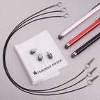 The Friendly Swede Stylus Pen for Touchscreen — 3-Pack 5.5" High Precision Stylus Pen with Replaceable Thin Tips, Elastic Lanyards & Screen Cleaning Cloth - Red/Black/Silver