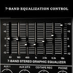 Audio Mixer 8 Channel Professional Mixer Console with 320 DSP Effects, 7-band EQ Sound Mixing Board Digital DJ Mixer w/USB Bluetooth MP3 for Recording, Independent 48V Power & Mute Button