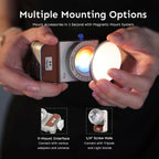 Iris Portable LED Photography Light Creator Kit with LCD Display, App Control, CRI/TLCI 96+, 2700-6500K Bi-Color On Camera Light for Content Creators, 5W