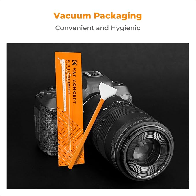 K&F Concept 6 Pack Full-Frame Sensors Cleaning Swabs, DSLR SLR Digital Camera Dry CCD CMOS Clean Swabs Compatible with Nikon Sony Canon DSLR Camera Sensor, 24mm x 20mm