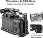 A7iii / A7riii Full Camera Cage Rig and ARRI Locating Top Handle,with 5 Cold Shoe Mounts, 1/4" & 3/8" ARRI Holes, for Sony A7III /A73 /A7RIII /A7R3 /A7M3(A7R Mark III/ILCE-7RM3)