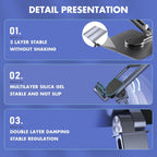 360° Rotating Tablet Stand - Adjustable iPad Tablet Holder for Desk, Foldable iPad Swivel Stand for Home & Office (Charcoal Gray)