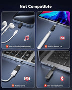 MoKo 4 Pack Lightning Female to USB C Male Adapter,USB-C Lightning Adapter for iPhone 15/16 Pro/16 Pro Max/Plus,Galaxy S24,iPad,iPhone to USB C Adapter for Charging/Data Sync, NOT for Audio/OTG, Black