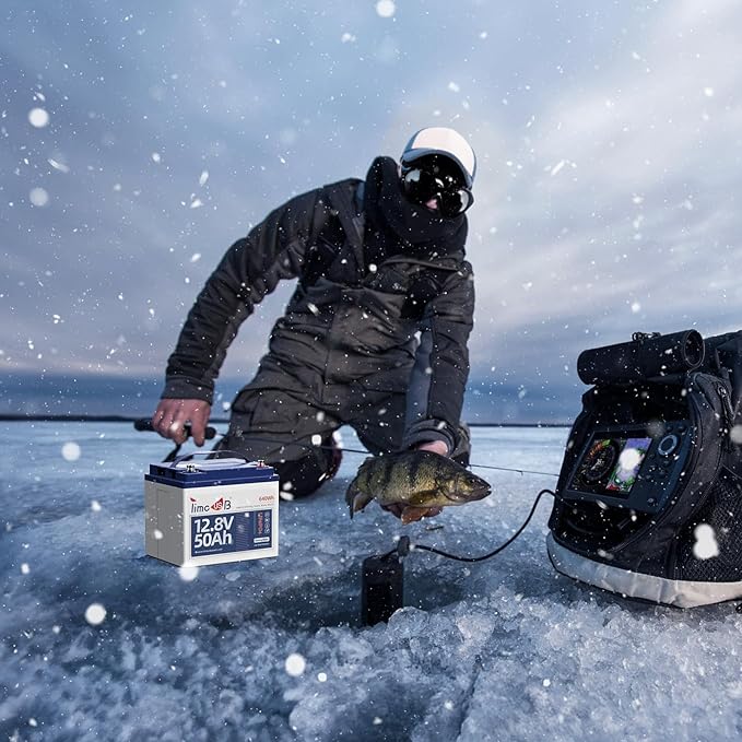 12V 50Ah Trolling Motor LiFePO4 Lithium Battery with Low-Temp Protection, 15000 Deep Cycle, Max. 60A Current at 30mins, 12V Battery for 20~70lb Boat Motor, Fish Finder, Instrument Panel etc.