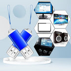 Hoteam 50 Pack USB 2.0 Flash Drives Bulk Blue Portable Thumb Drive with Hat USB Sticks Bulk with 50 Pcs Lanyards for Data Storage File Sharing Commercial Gift(2GB)