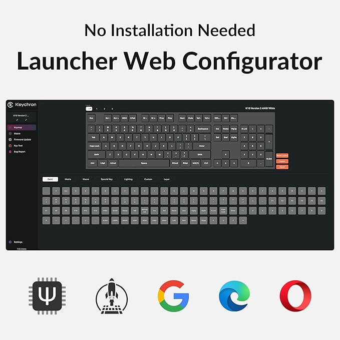 Keychron K10 Full Size Layout White LED Backlit Hot-Swappable Mechanical Keyboard for Mac Windows, 104-Key Bluetooth Wireless/USB Wired Computer Keyboard with Keychron Super Banana Switch(Version 2)