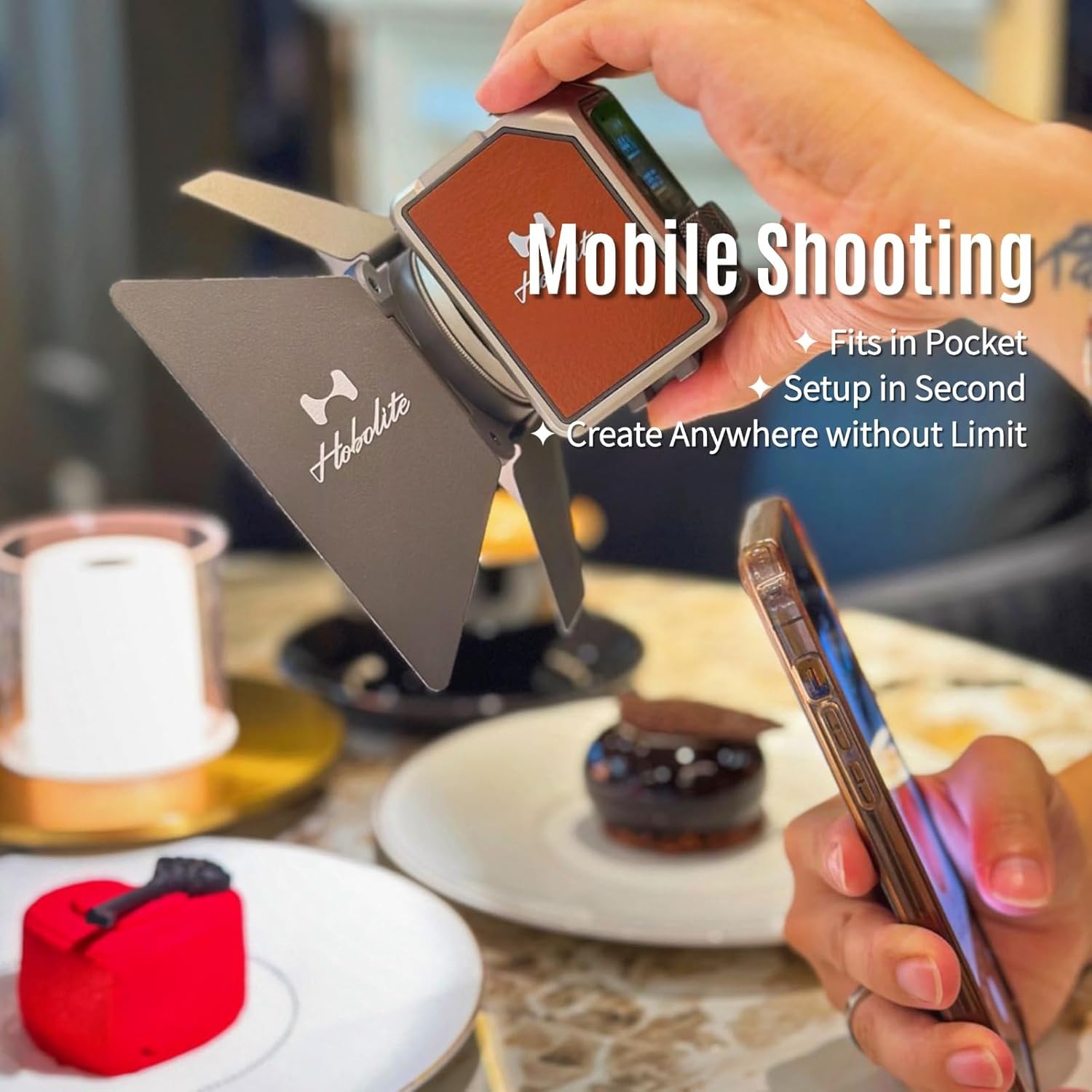 Harlowe Micro Portable Led Light for Camera 8W Bi-Color 2700K-6500K CRI/TLCI 96+ Small Camera Lighting Kit Mini Cube Fill Light for Photography and Video Recording Micro Standard Kit