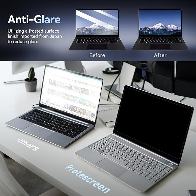 Laptop Privacy Screen 15.6 Inch Compatible with HP/Dell/Acer/Samsung/Asus/Lenovo/Toshiba,16:9 Aspect Removable Anti Glare Blue Light Filter Protector, 15.6 in Laptop Privacy Screen Shield