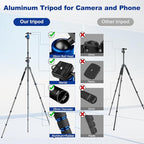 80/85 inches Heavy Duty Tripod for Camera and Phone, 85" Camera Monopod Tripods, DSLR Binoculars Spotting Scope Camcorders Video Tripod Stand, 360 Degree Ball Head, 35 lbs Loads