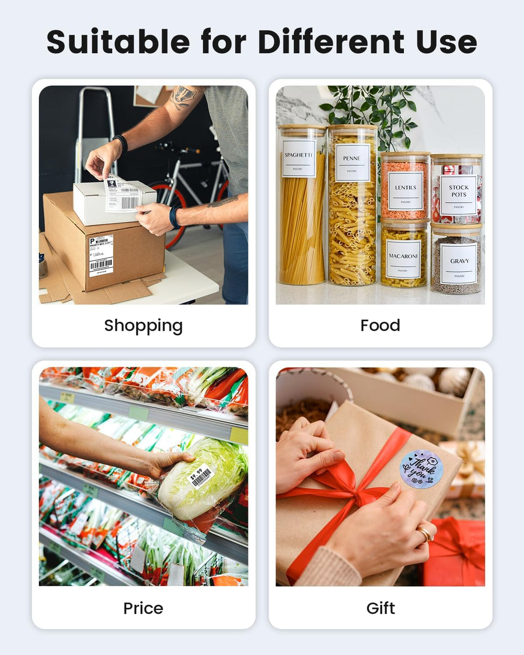 Phomemo Bluetooth Shipping Label Printer, 241BT 4X6 Wireless Thermal Printer for Samll Business, Label Printers for Shipping Package, Compatible with iPhone, Android, Amazon, Shopify, UPSP, Gray