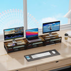 gianotter Computer Monitor Stand Riser, office organizer with Drawer, Office Organizers Storage for Classroom Office Supplies (Wood)