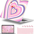 Case for MacBook Pro 13 inch with/Without Touch Bar (2016-2022, M2 A2338 M1 A2289 A2251 A2159 A1989 A1706 A1708), Hard Shell + Keyboard Cover + Dust Plug, Wildflower Heart
