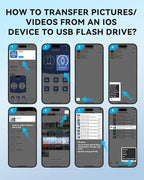 Apple MFi Certified 256GB Flash Drive for iPhone Thumb Drive Photo Stick, USB Memory Stick iPhone Flash Drive for Photos Videos, High Speed Jump Drive Compatible for iPhone/iPad/Android/PC (Blue)