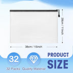 Jetec 32 Pcs Mesh Zipper Bags Toy Storage Bikini Organizer Bag Bolsas Para Guardar Trajes De Baño Waterproof Zipper Reusable Pouch Puzzle Multipurpose for Storage Office(Black,15 x 11 Inch)