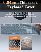 Wired Computers Keyboard with Cover Comfortable Hand Feel,Laser Engraved Characters,12 Multimedia Keys USB Interface Suitable for Laptop PC,Full Size 104 Keyboards, Plug and Play, Office