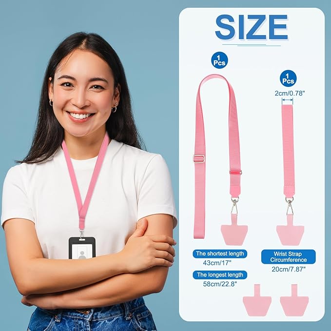 PATIKIL Smart Phone Lanyard with Wrist Strap and Patches for Most Smartphones ID Badges Keychain