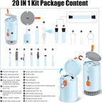 Laptop Phone Screen Cleaner Kit, Computer Keyboard Brush Cleaning Spray for iPhone AirPods MacBook iPad, 20-in-1 Electronic Device Clean Tool for Camera PC Monitor Earbud TV Tablet Car Screens, Blue