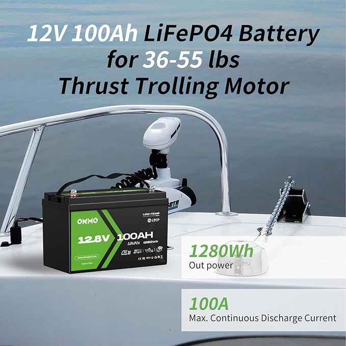 12V 100Ah LiFePO4 Lithium Battery, Group 31, Built-in 100A BMS, Low-Temp Protection, 15000+ Deep Cycles, Lightweight Rechargeable Battery for RV, Solar, Marine, Trolling Motor, Home, Off-Grid