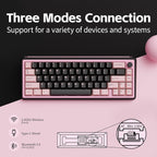 Chilkey Foxy65 Mechanical Keyboard with Knob, Gasket Mount 65% Aluminum Wireless Mechanical Keyboard, BT5.0/2.4GHz/USB-C, Hot Swappable, RGB Backlit Computer Custom Key Board for PC