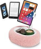 Viozon Tablet Pillow Stand,Kindle Pillow Stand, Compatible with 4-11" Tablet/Phone with Small Bowl, Kindle Holder Accessories,Idea for Reading and Video Watching On Bed,Pink