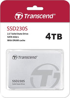 Transcend 4TB 2.5" SATA III SSD, Up to 560MB/s, Compatible with PS4, Laptops, Desktops, PCs, Notebooks, Internal Solid State Drive with SLC Cache, 3D TLC NAND, LDPC ECC - High-Speed SATA 6Gb/s Upgrade