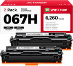 067H 067 Toner Cartridge Set (Black,2-Pack) MF656Cdw MF654Cdw High Capacity with chip Compatible with Canon 067 067H Works for Canon Color imageCLASS LBP632Cdw LBP633Cdw MF652Cdw MF653Cdw Printer Ink