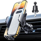 VANMASS Car Phone Holder Mount 2025 Upgraded [Patent Steel-Hook] Car Vent Phone Mount Clip Military-Grade Shockproof Cell Phone Car Mount Handsfree Truck Stand Vent Cradle for iPhone Android,Silvery