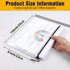 24pcs Large Mesh Zipper Pouch File Bags YOPCDJ Reusable Zippered Pouches for Organizing Classroom, Board Game Storage, Puzzle Bags Black