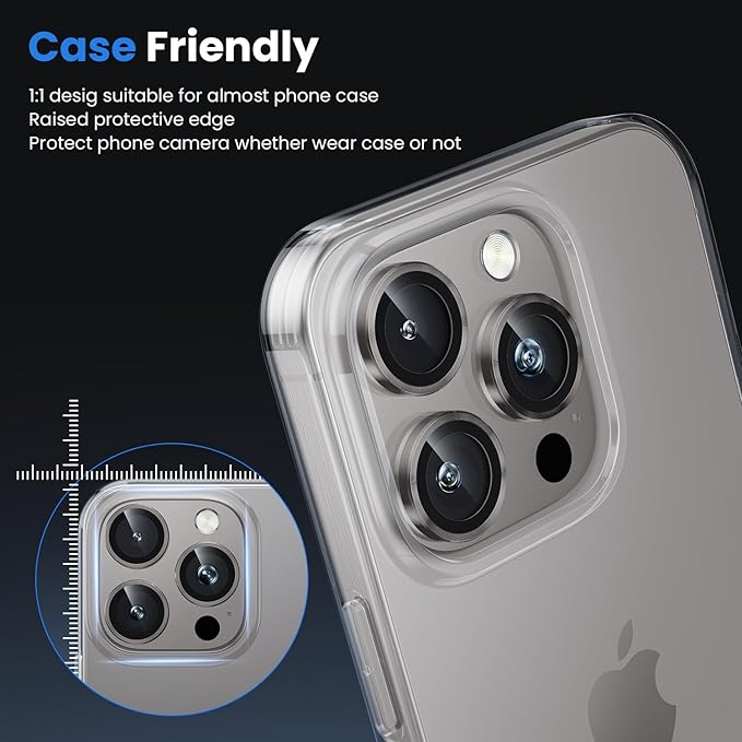 WSKEN for iPhone 16 Pro/iPhone 16 Pro Max Camera Lens Protector - [Original Shooting Model] Shatterproof Ultra HD Tempered Metal Glass Camera Screen Protector Cover Film Accessories