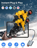 Dockteck SD Card Reader Adapter, 312MB/s SD4.0 Super Speed, USB3.1 SD/TF Card Reader, 3-Slot USBC to SD/Micro SD/USB A Memory Card Reader for UHS-Ⅱ-ⅠSD/Micro SD/SDHC/SDXC/MMC, with OTG for Plug&Play