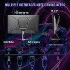 SANSUI 24 Inch Gaming Monitor 180Hz, Computer Monitor with Speakers 1*DP 2*HDMI Ports, FHD 1080P 110% sRGB VESA Support Eye Cares (One HDMI Cable Included ES-G24F4S)