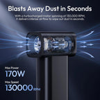 ULANZI AD02 Storm Electric Air Duster V2, 13W High-Speed Compressed Air Duster, 12.5W Fast Charge, Variable Speed, with 200-Mesh Filter & LED Light, Portable Mini Dust Blower for Camer Cleaning