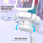 MAONO Gaming Microphone for PC with Noise Cancellation, USB Condenser Mic for Computer, Mac, Laptop, PS5, Streaming, Podcast, Twitch, YouTube, Discord, GamerWave DGM20 White