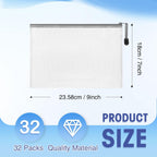 Jetec 32 Pcs Mesh Zipper Bags Toy Storage Bikini Organizer Bag Bolsas Para Guardar Trajes De Baño Waterproof Zipper Reusable Pouch Puzzle Multipurpose for Storage Office(Grey,9 x 7 Inch)