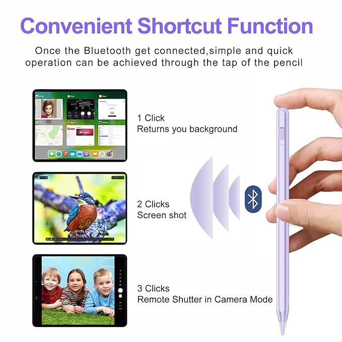 Stylus Pen for iPad 2018-2025 with Palm Rejection, Apple Pencil for Pad11th/10th/9th/8th/7th/6th Gen, iPad Pro 11/12.9 inch, New iPad Air 2025 11&13-inch(M3/2) /5th/4th/3th Gen, iPad mini 6th/5th