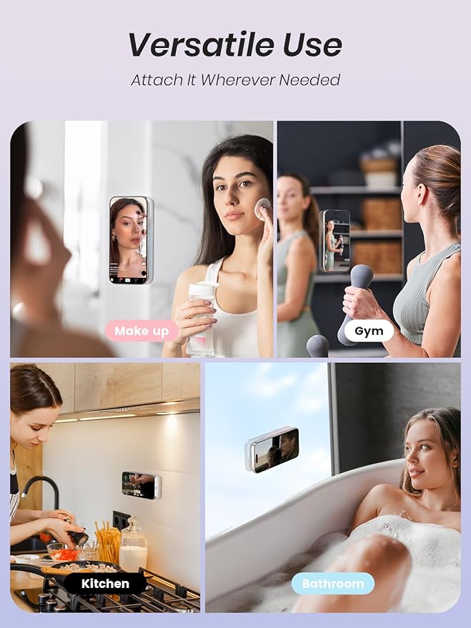 Klearlook Magnetic Suction Phone Mount for MagSafe Case, Removable Sticky Phone Grip Holder for Hands-Free Makeup/Selfie/Live Streaming/Vlog for TikTok & Instagram Influencer/Creator, Classic White