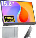 Portable Monitor 15.6 Inch FHD 1080P HDR IPS Travel Monitor with Speakers HDMI USB-C Second Screen for MacBook Laptop Surface Xbox PS4/5, External Display with Kickstand, VESA Compatible