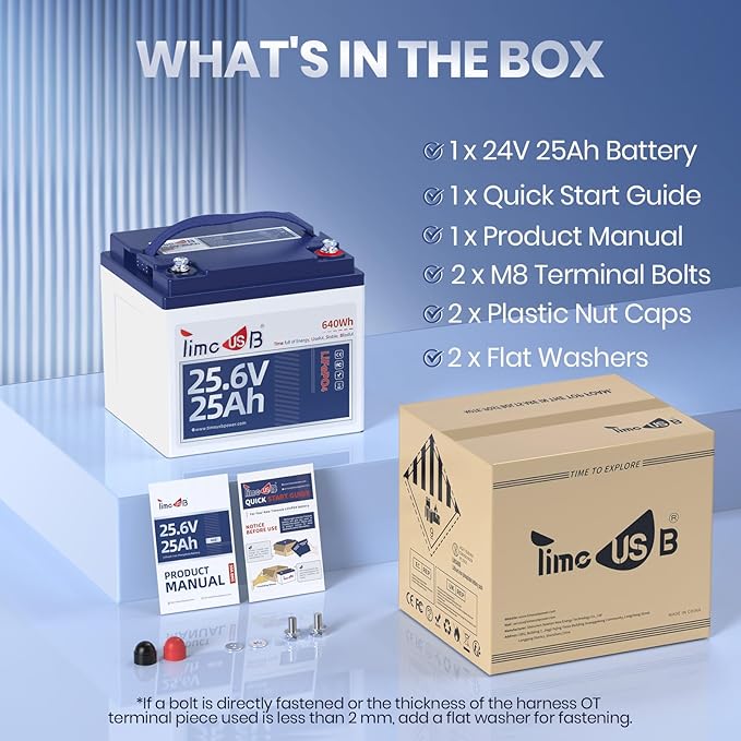 24V 25Ah LiFePO4 Battery, 2 Pack 2C High Discharge Rate Built-in 50A BMS 640Wh Lithium Battery, 1280W Continuous Load Power for Mobility Scooters, Electric Wheelchairs, Farm Equipment, etc