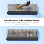 Silent Wireless Keyboard and Mouse Combo - Keyboard with Large Print Cover, 2.4GHz Full-Sized Ergonomic Keyboard with Wrist Rest and Mouse for Laptop, PC, Notebook, Desktop