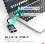 uni USB C SD Card Reader, Sturdy Micro SD Card Adapter (Durable Nylon, No Block), High-Speed USB Type C Camera Memory Card Reader OTG Compatible with Android Galaxy S24, USB-C Tablet, MacBook Pro/Air